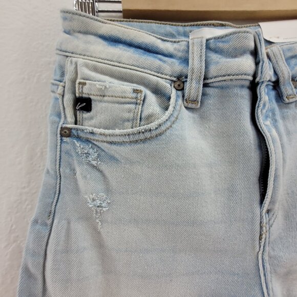 NEW Kancan Jeans Womens Size 7 Blue High Rise Ankle Distressed Light Wash NWT - Picture 7 of 14